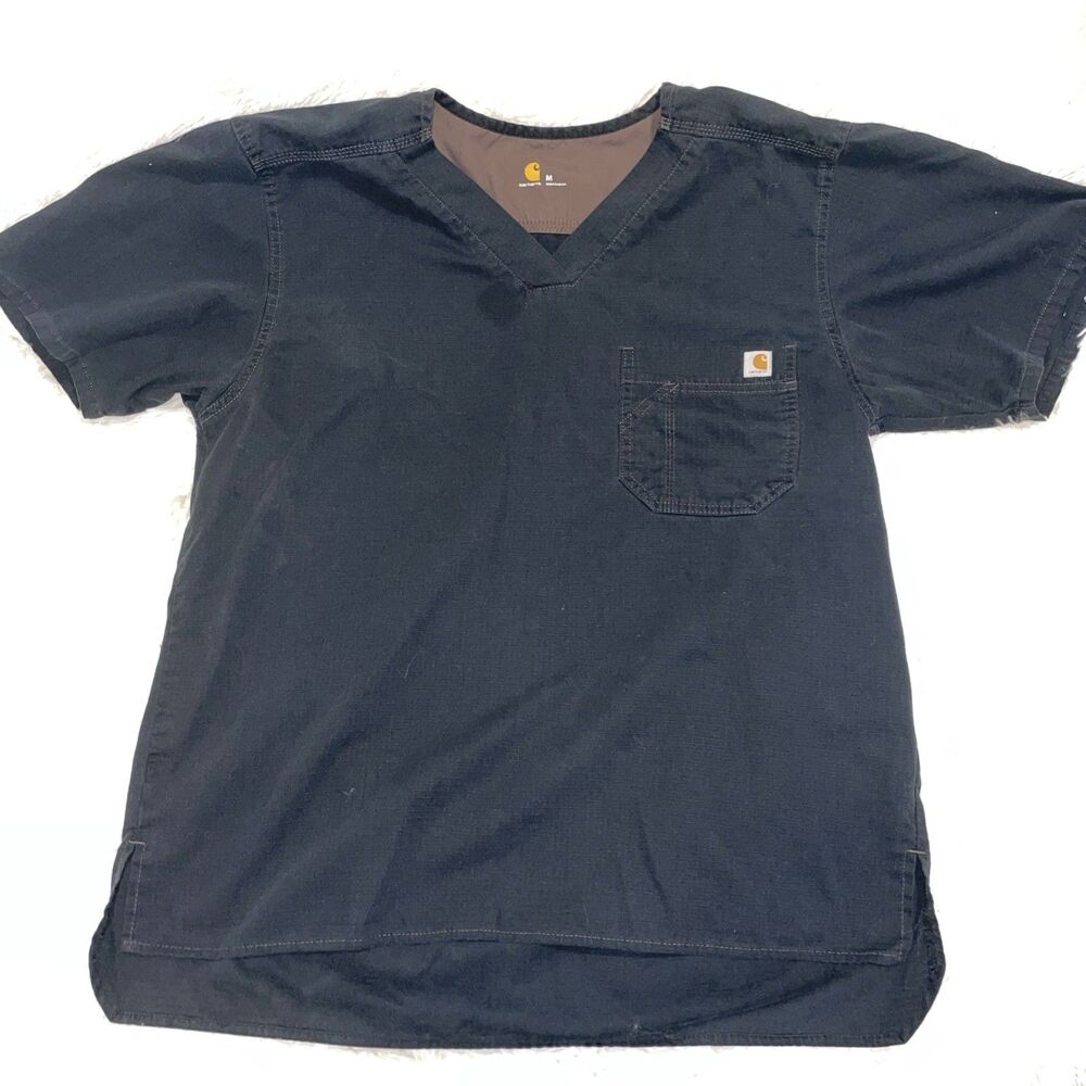 Carhartt C15108 Ripstop Scrub Top Black Mens Women Size Medium